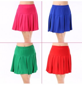 Red black royal blue green Latin dance skirts for women girls salsa rumba chacha dance skirts ballroom performance skirts for female